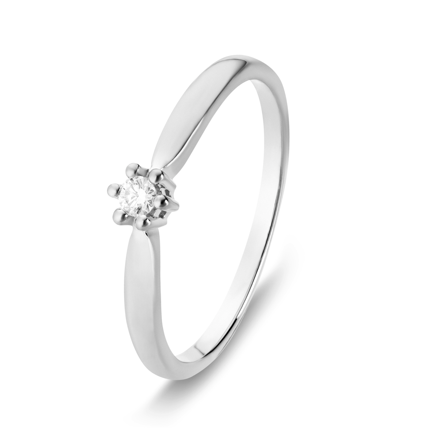 Ring Diamant ca. 0,05 ct. 333er Weißgold Select Solitär Ring Diamant ca. 0,05 ct. 333er Weißgold Select Solitär