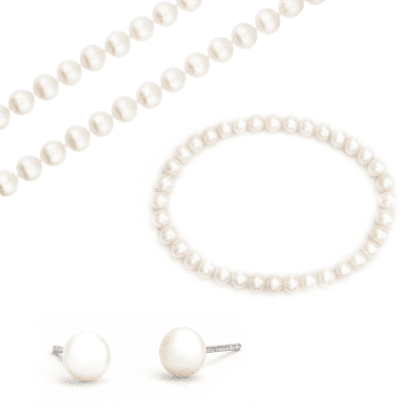 Perlschmuck-Set 925er Silber Süßwasser-Zuchtperle Perlschmuck-Set 925er Silber Süßwasser-Zuchtperle