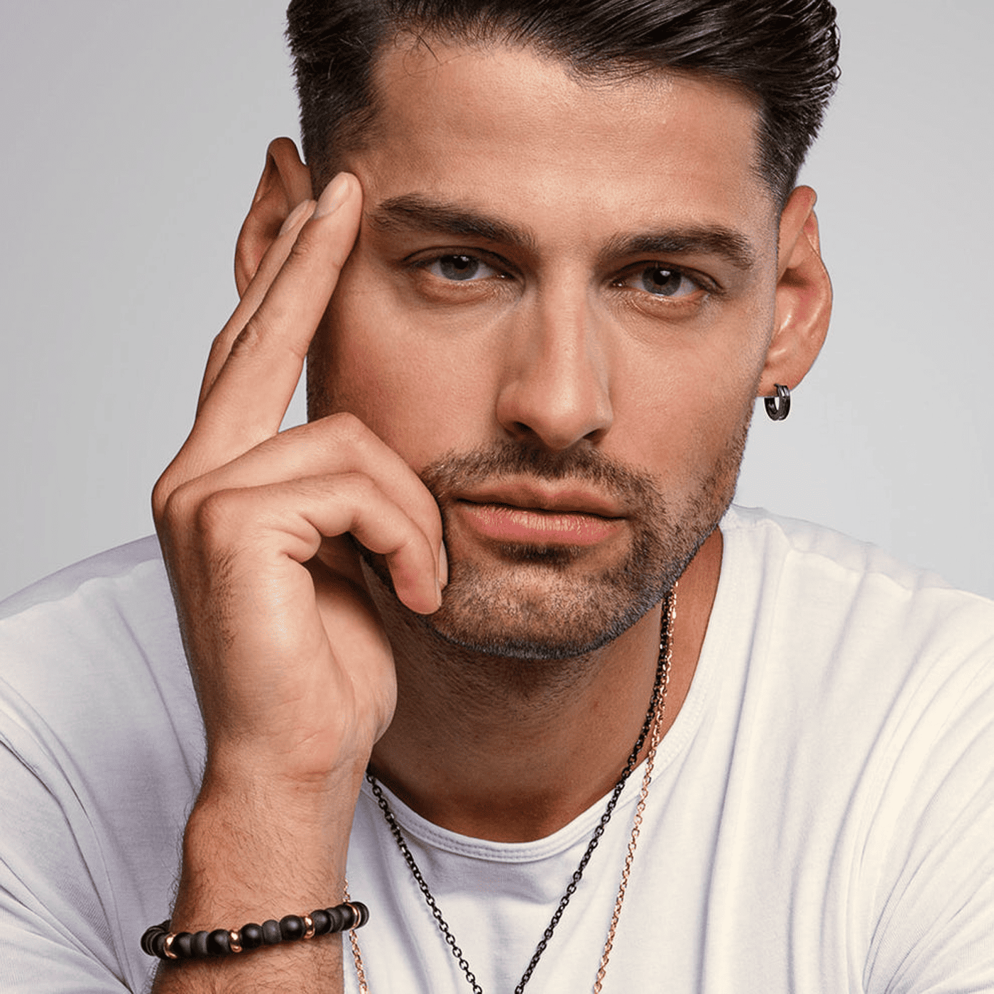 Einzelohrring Edelstahl schwarz India Einzelohrring Edelstahl schwarz India