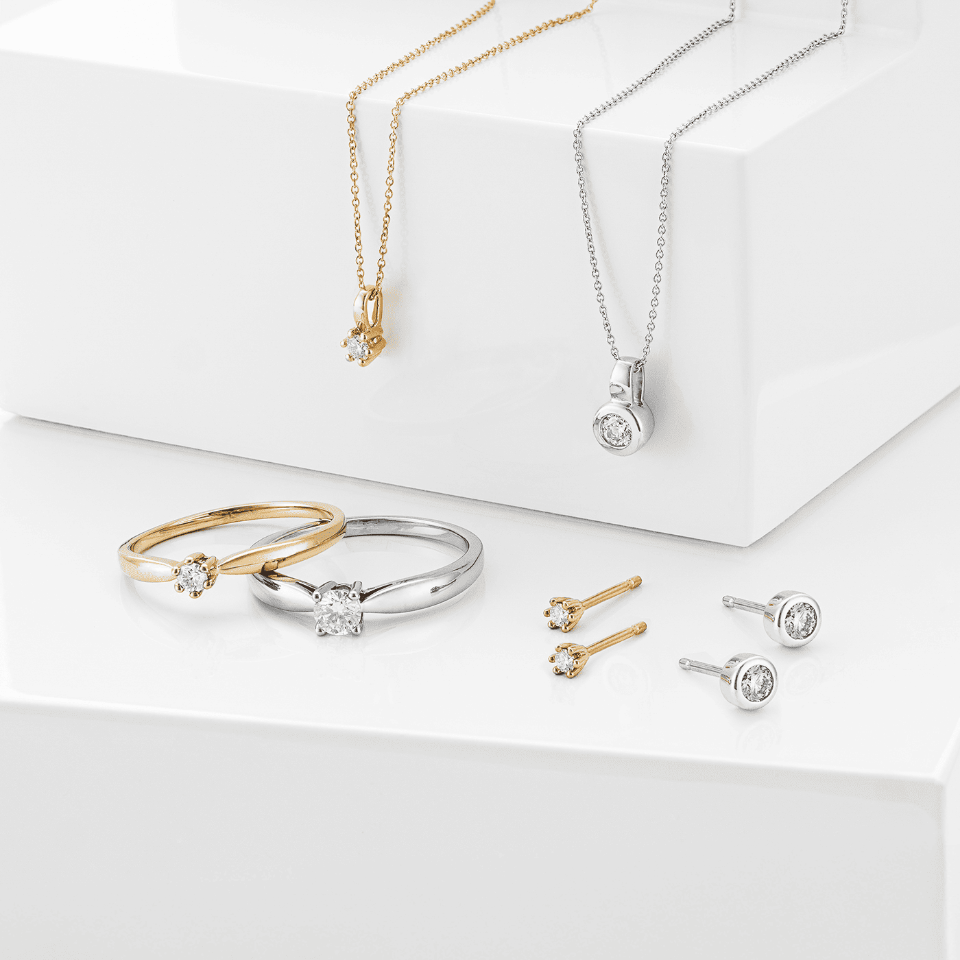 Kette Diamant ca. 0,10 ct. 333er Weißgold Select Solitär Kette Diamant ca. 0,10 ct. 333er Weißgold Select Solitär