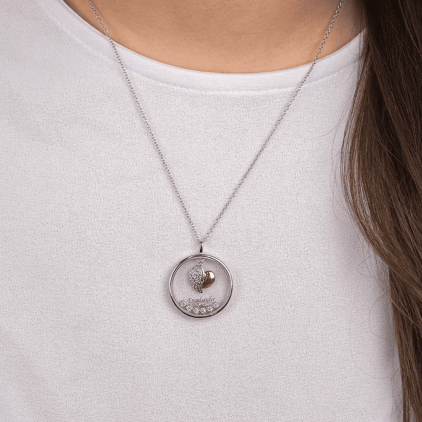 Kette Zirkonia 925er Silber bicolor Lens Angel Kette Zirkonia 925er Silber bicolor Lens Angel