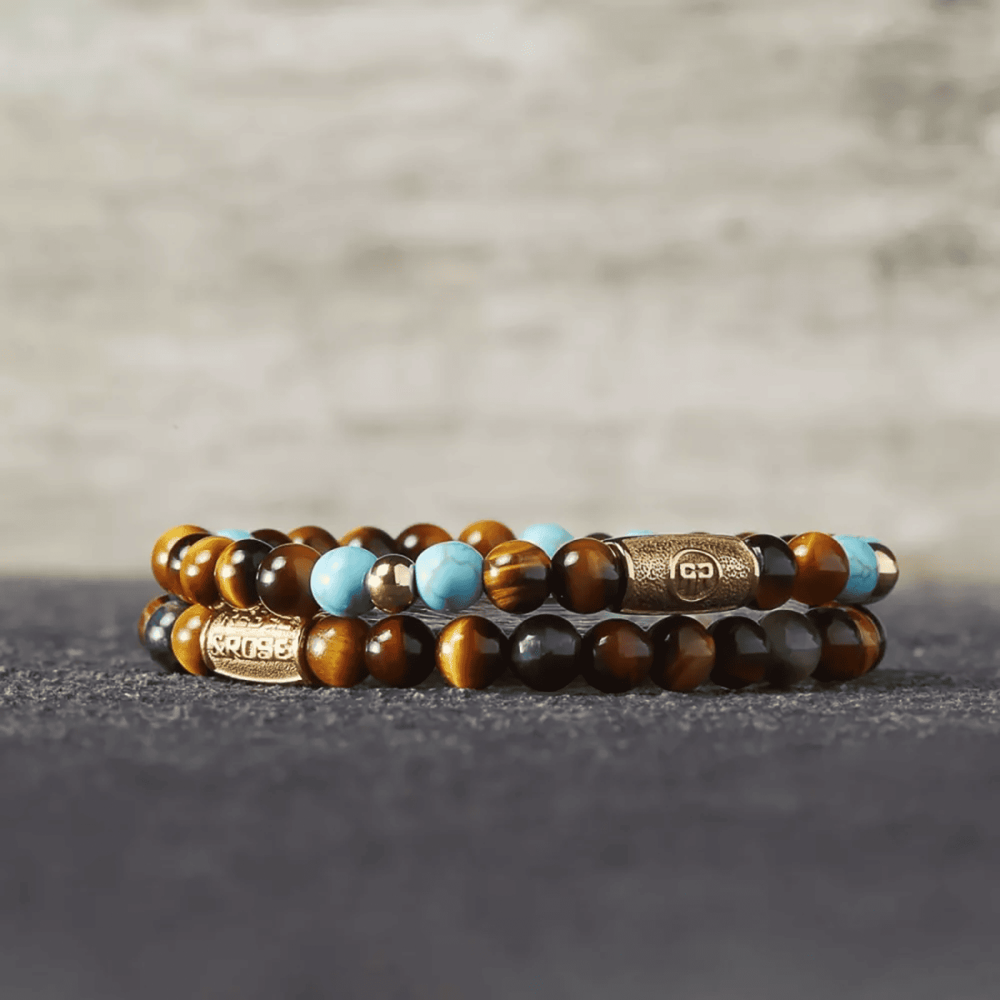 Armband Edelstahl gelb vergoldet Mix Tiger Turquoise Armband Edelstahl gelb vergoldet Mix Tiger Turquoise