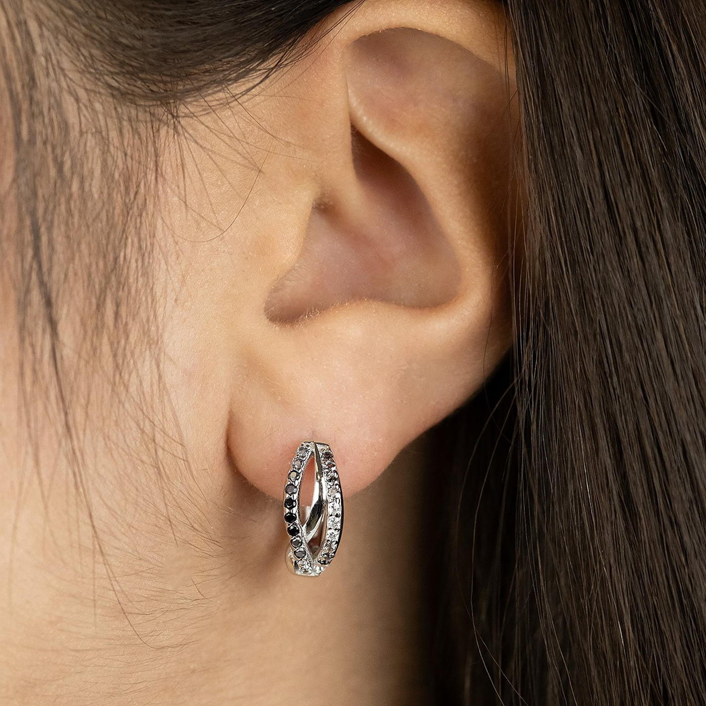 Ohrringe Zirkonia 925er Silber Yin Yang Ohrringe Zirkonia 925er Silber Yin Yang