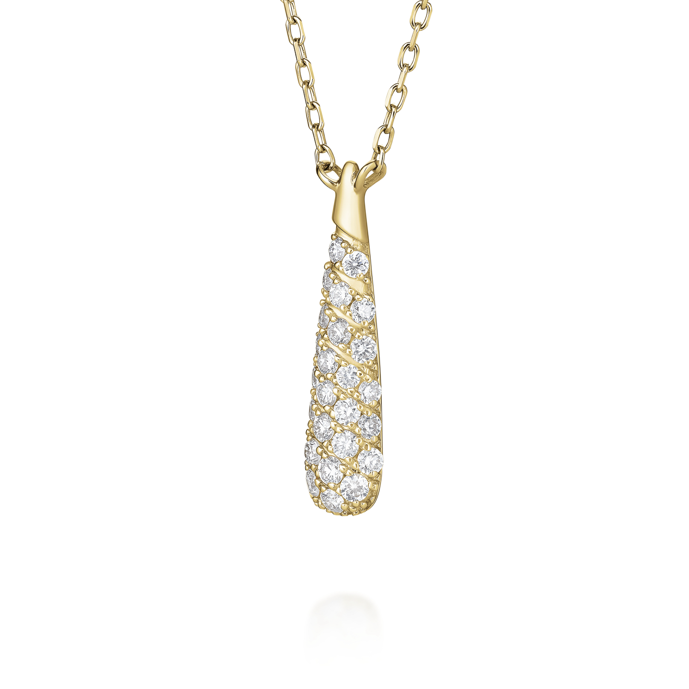 Kette syn. Diamant zus. 0,11ct. 585er Gelbgold Aurora Pave