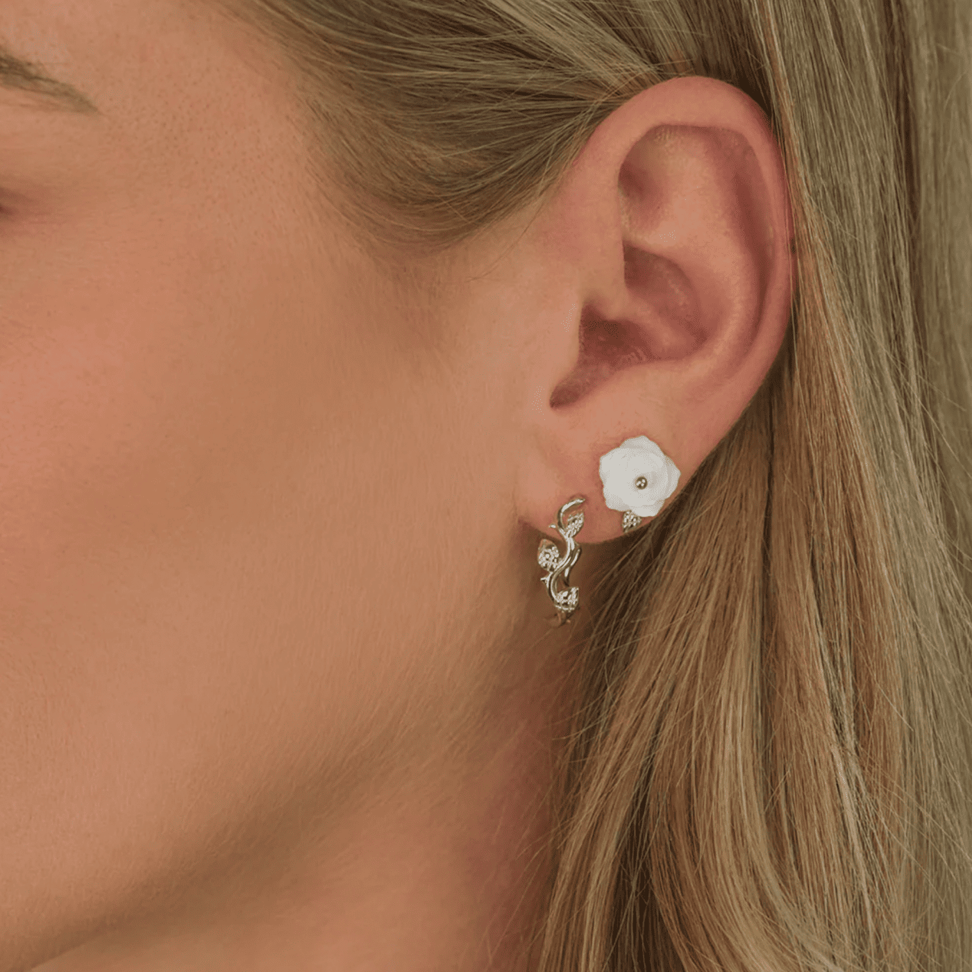 Ohrringe Perlmutt 925er Silber Elegant