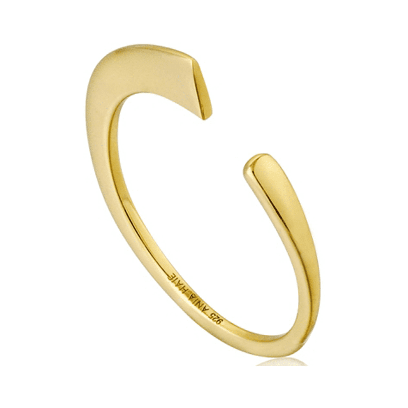 Ring 925er Silber gelb vergoldet Geometry Curved Adjustable Ring 925er Silber gelb vergoldet Geometry Curved Adjustable