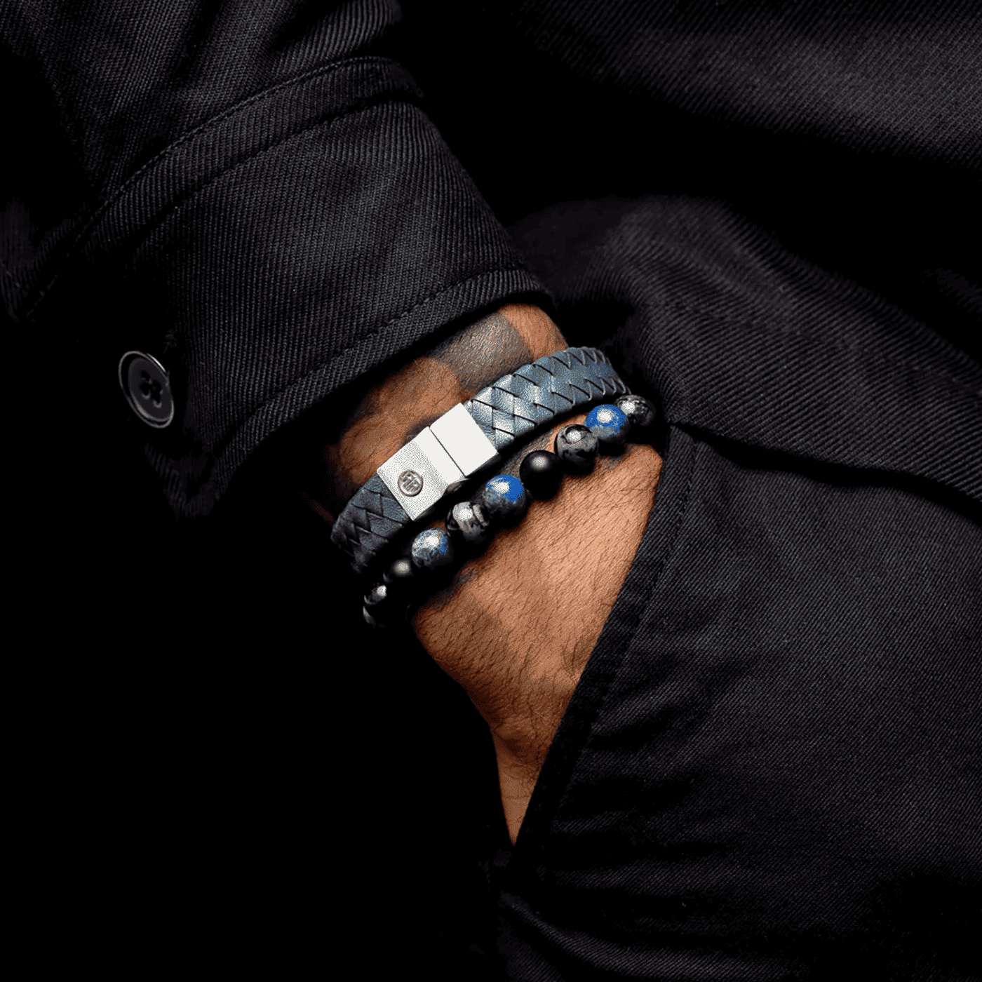 Armband Edelstahl Full Metal Premium Blue