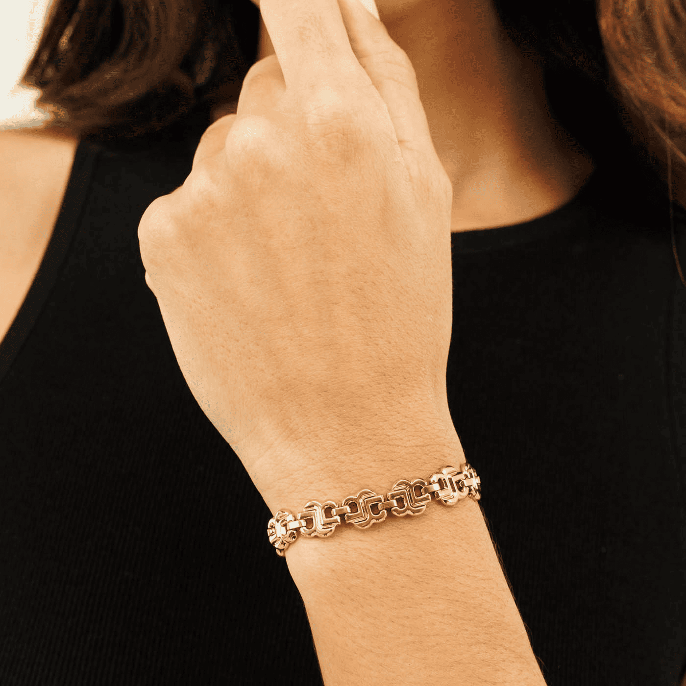 Armband Edelstahl gelb vergoldet Double B Strand Armband Edelstahl gelb vergoldet Double B Strand