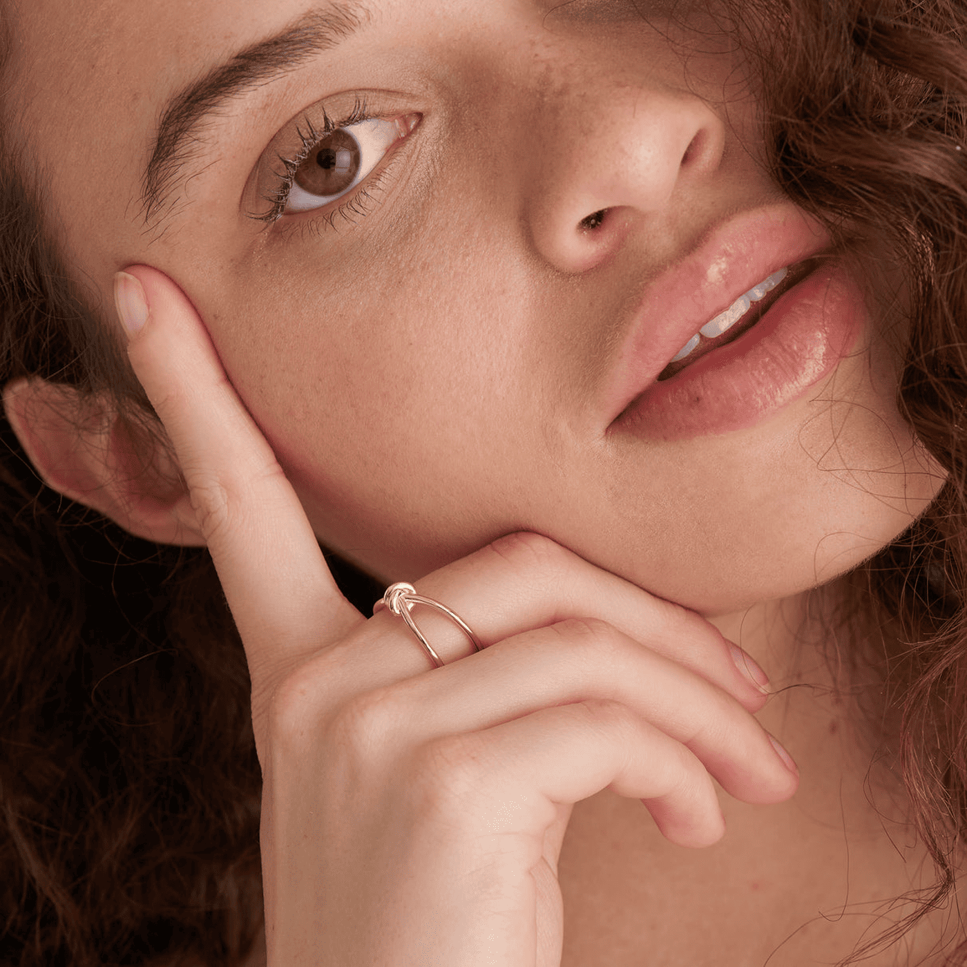 Ring 925er Silber gelb vergoldet Forget Me Knot