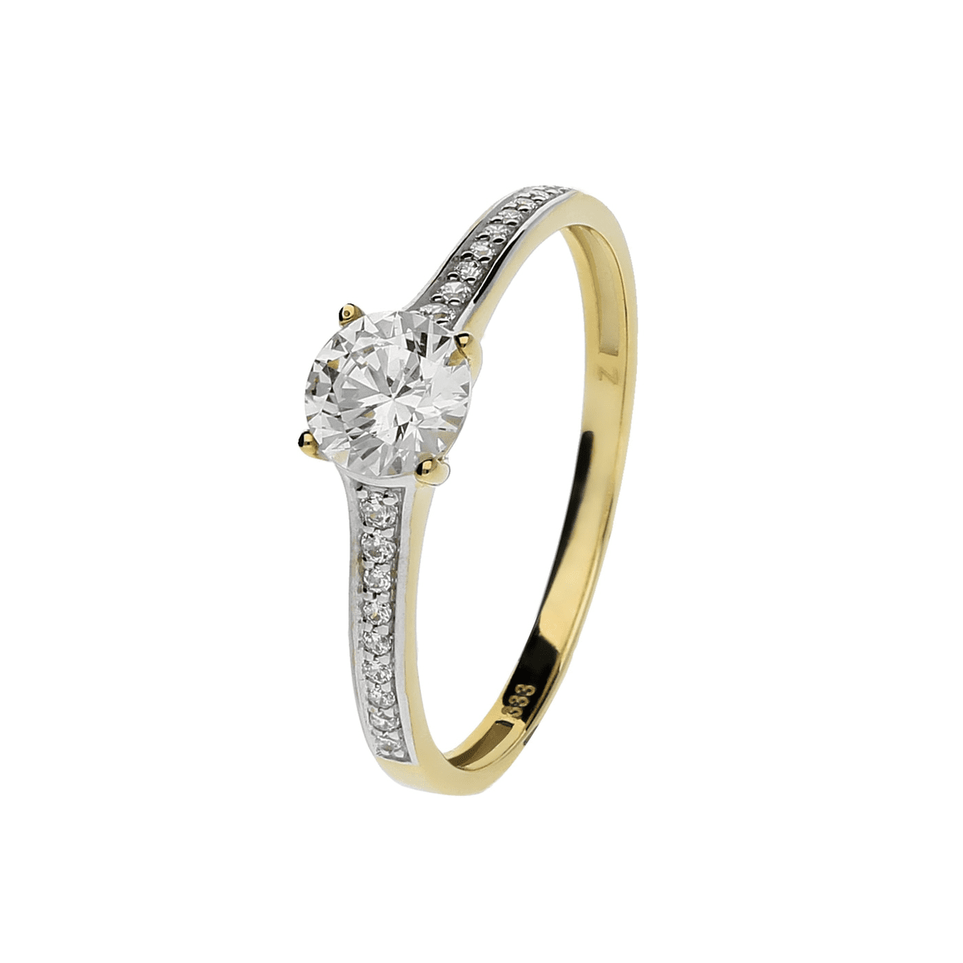Ring Zirkonia 333er Gelbgold rhodiniert Ring Zirkonia 333er Gelbgold rhodiniert
