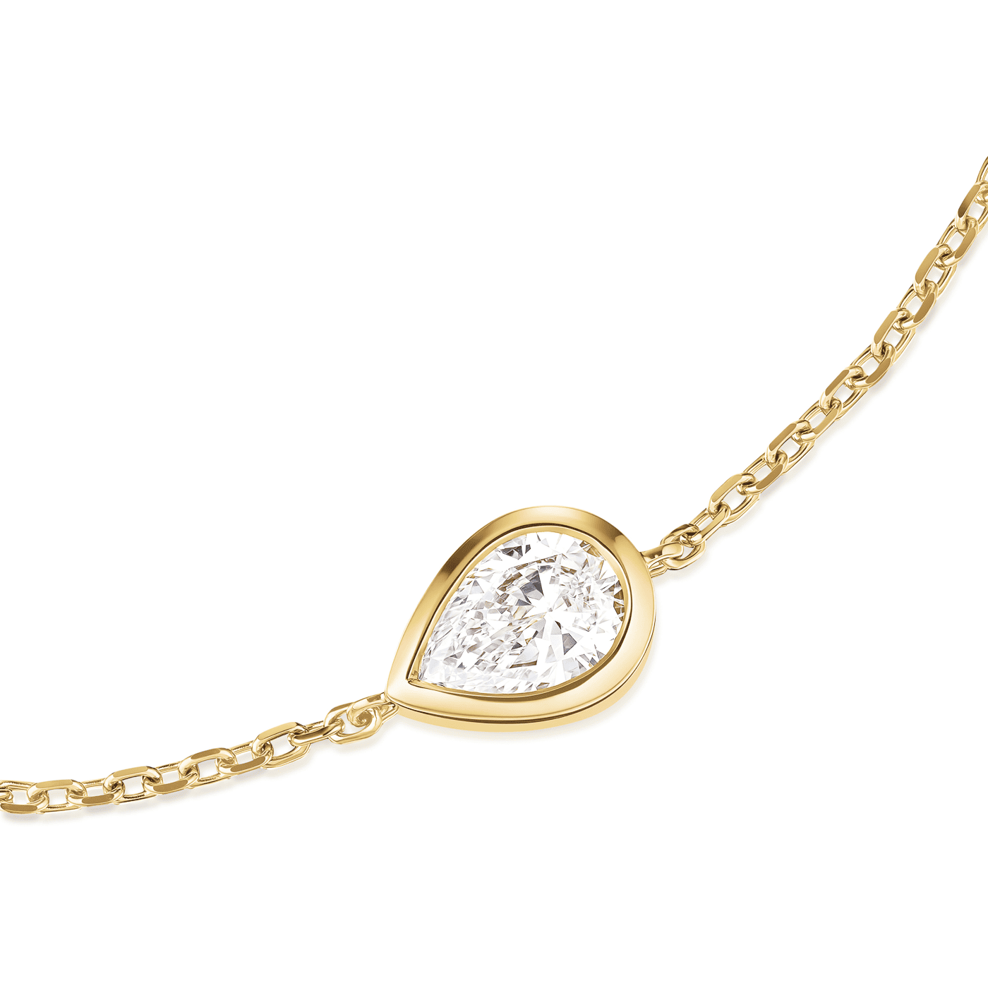 Armband syn. Diamant 0,166ct. 585er Gelbgold Marquise