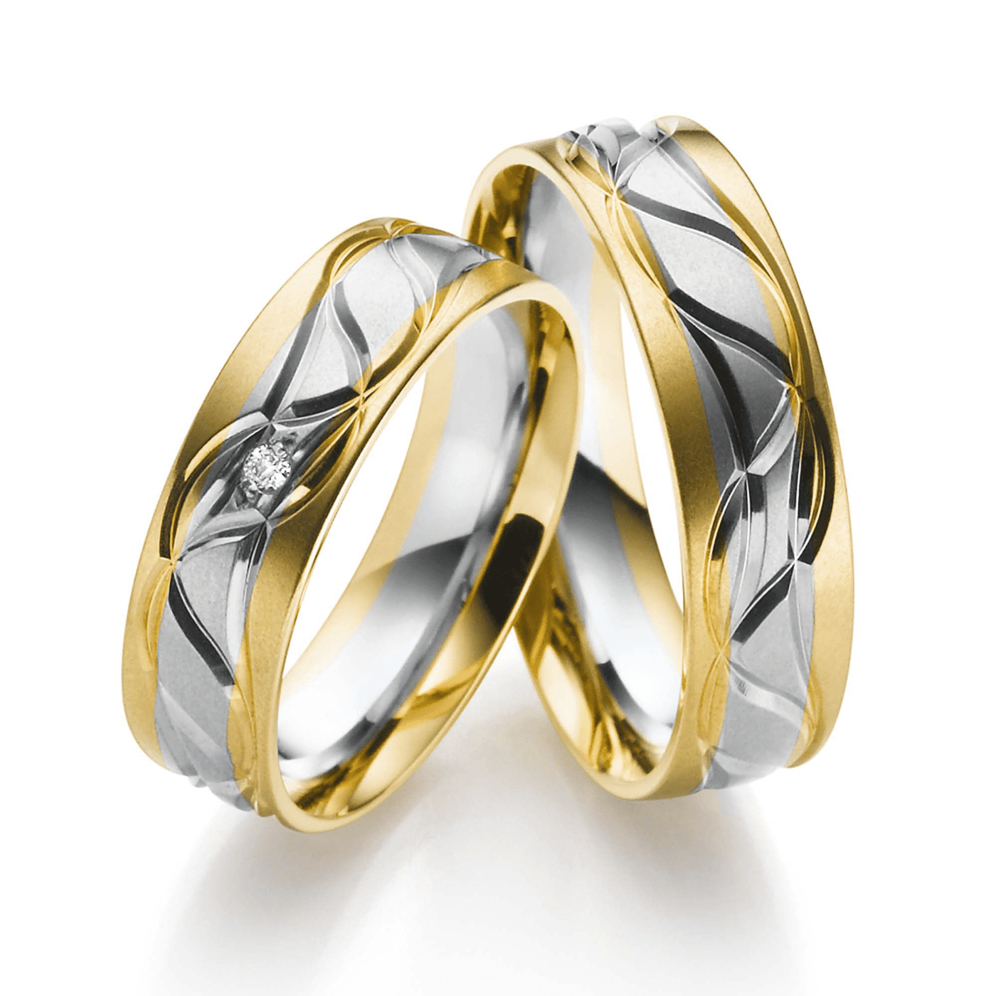 Trauring ca. 0,02 ct. 585er bicolor Toscana