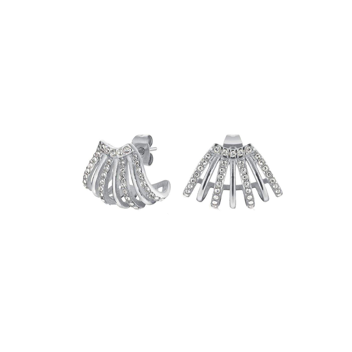 Ohrringe Zirkonia Edelstahl gelb vergoldet Tennis