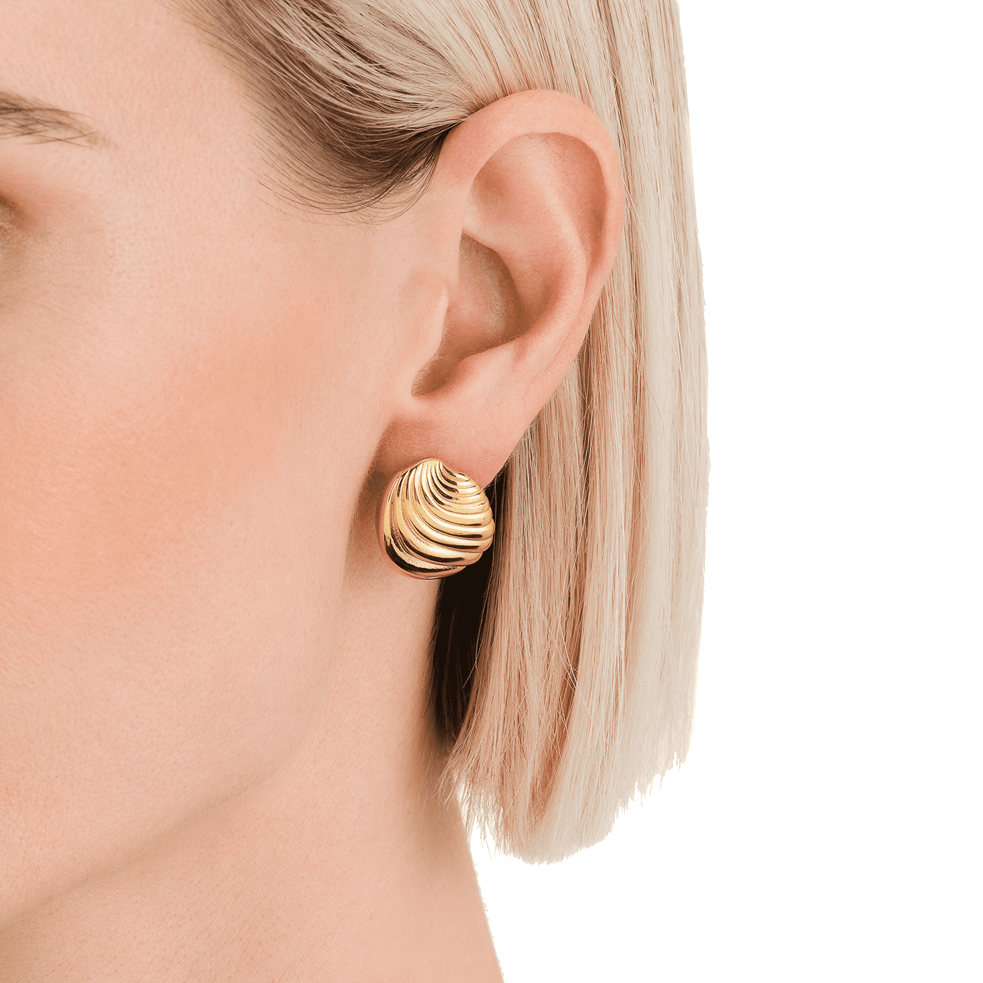 Ohrringe Edelstahl gelb vergoldet Modern Vintage