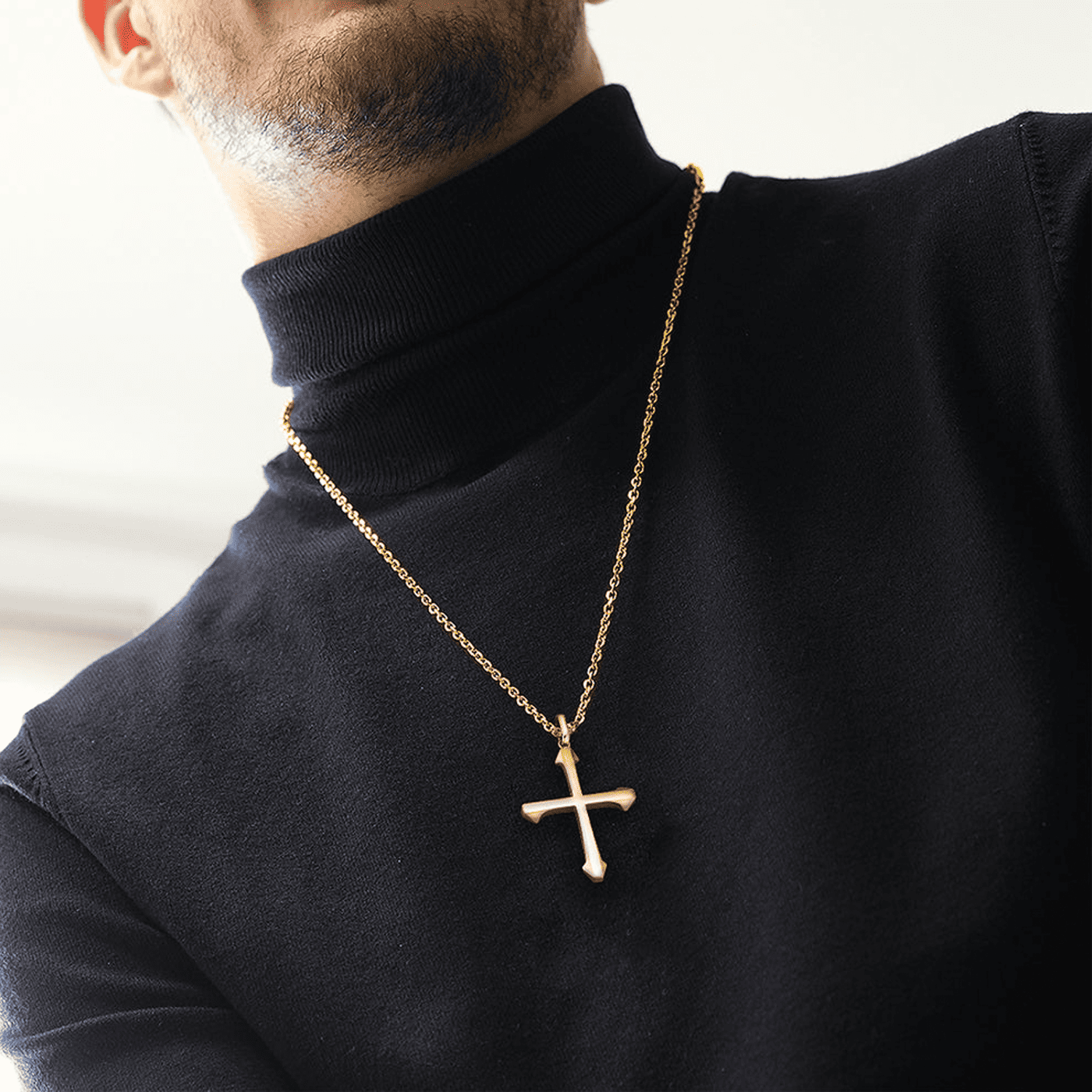 Kette Edelstahl gelb vergoldet Isaac